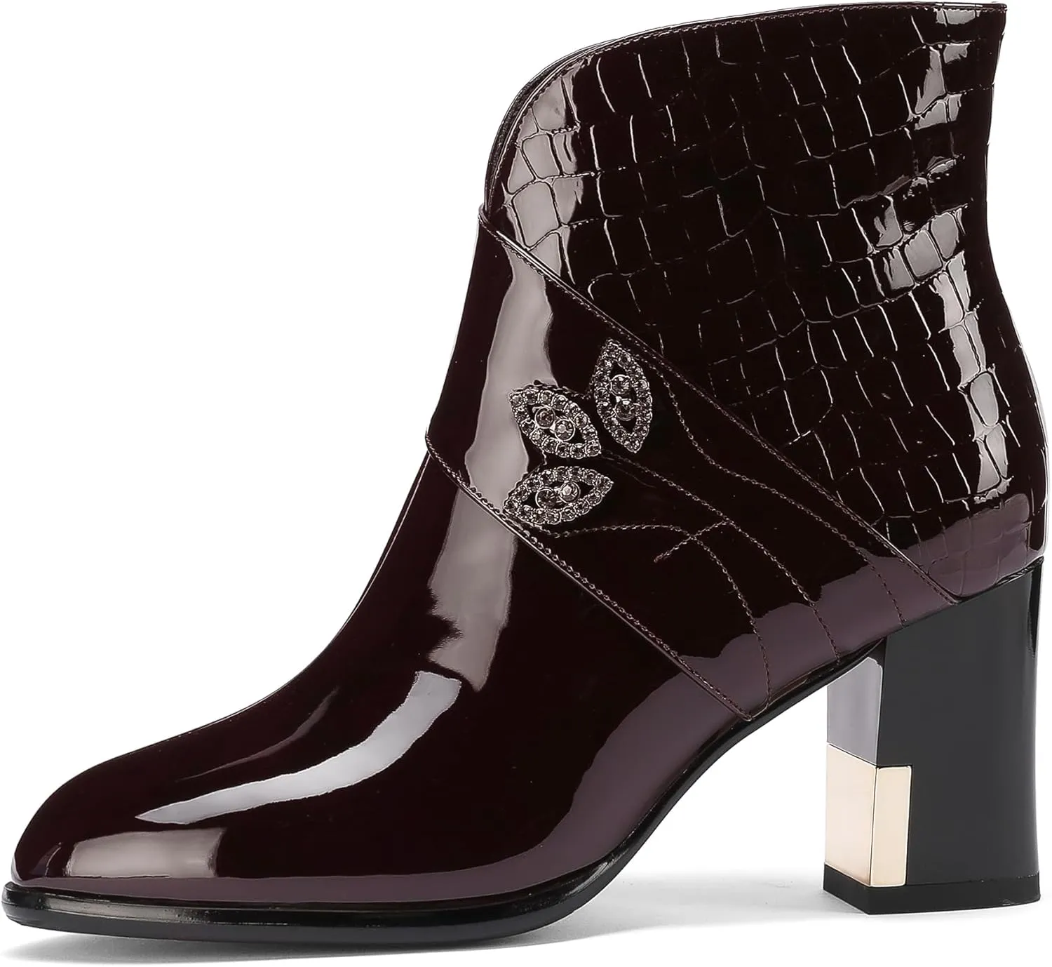 Winter Boots for Women 2025 High Heel Waterproof Shoes Extra Wide Calf Cowboy Rain Snow Chelsea Mid Short Cowgirl Western Chunky Slip On Comfortable Dress Fashion Booties