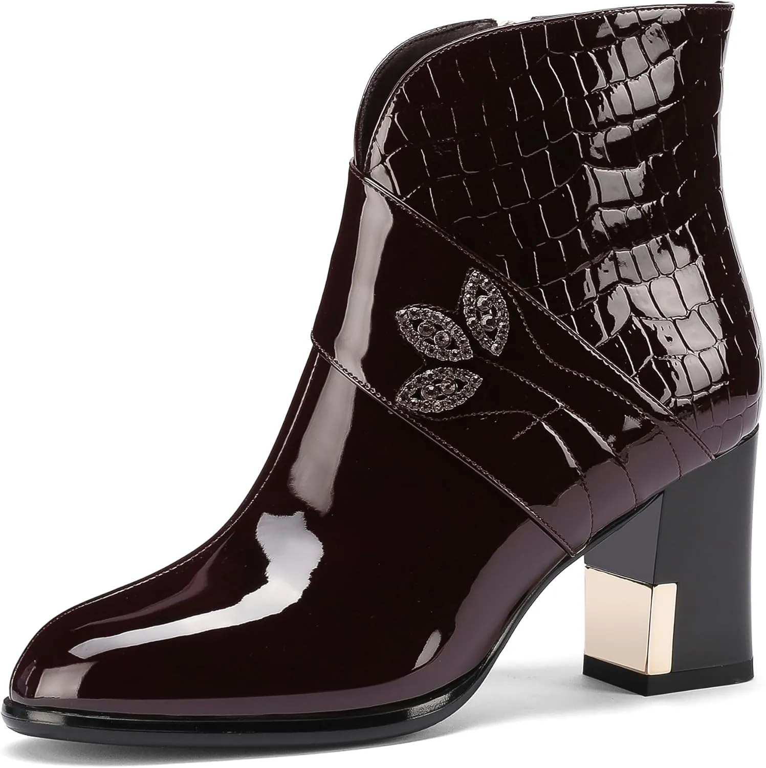 Winter Boots for Women 2025 High Heel Waterproof Shoes Extra Wide Calf Cowboy Rain Snow Chelsea Mid Short Cowgirl Western Chunky Slip On Comfortable Dress Fashion Booties