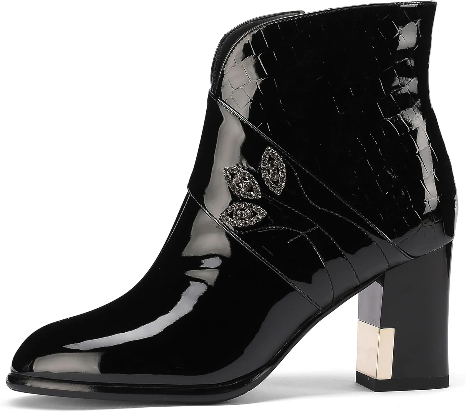 Winter Boots for Women 2025 High Heel Waterproof Shoes Extra Wide Calf Cowboy Rain Snow Chelsea Mid Short Cowgirl Western Chunky Slip On Comfortable Dress Fashion Booties