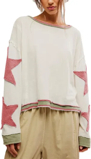 Women Oversized Graphic Sweatshirt Y2k Long Sleeve Vintage Crewneck Shirt Top Drop Shoulder Sweater Pullover