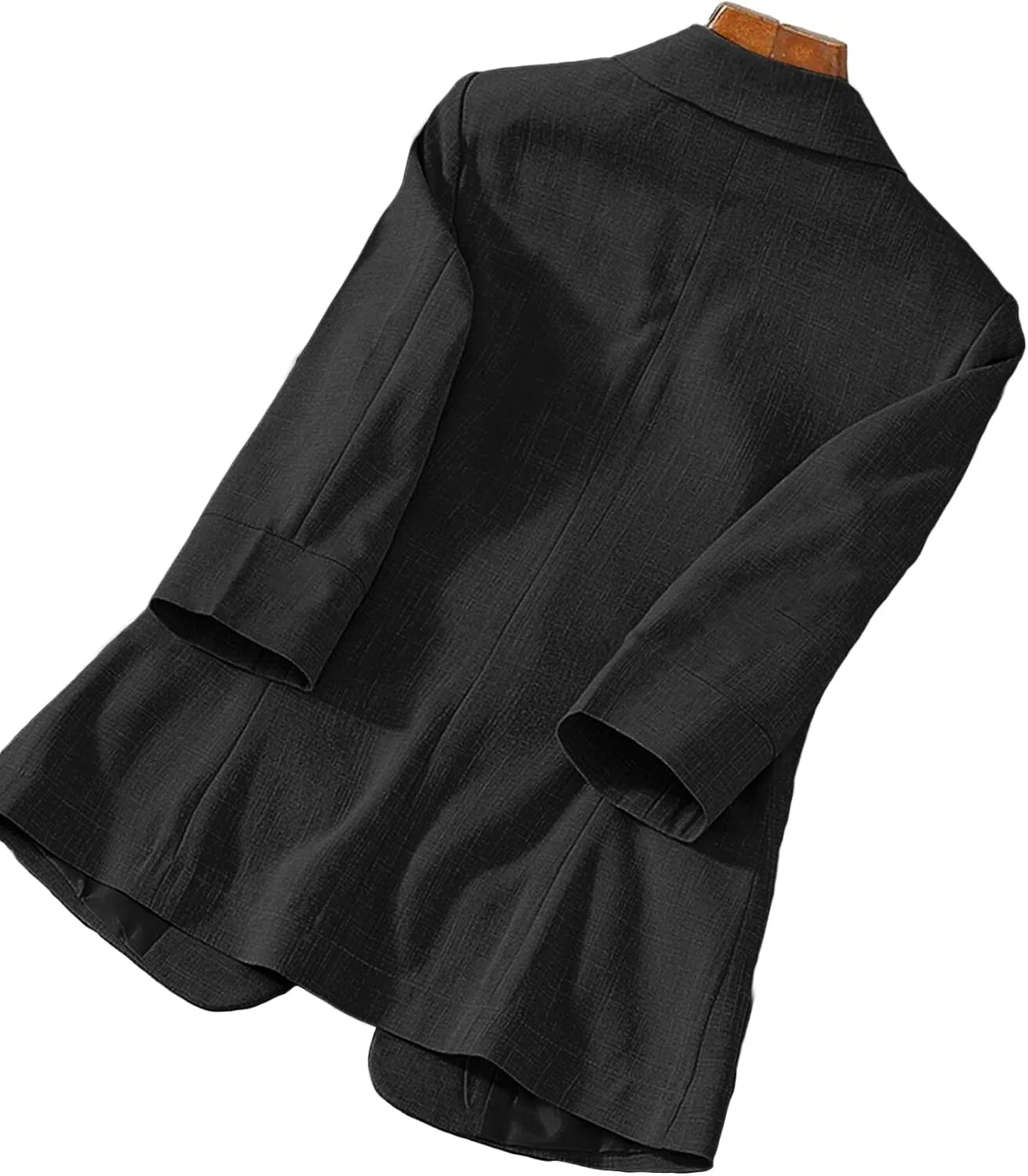Women's 3/4 Sleeve Linen Blazer 2025 Summer Lightweight Fully-Lined Lapel Button Casual Work Jacket Pockets