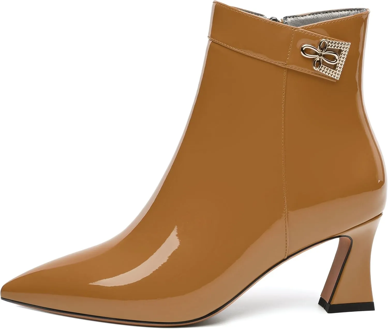 Women's ankle boots, mid heeled pointed fashion sexy boots, 2.5-inch slim high heels