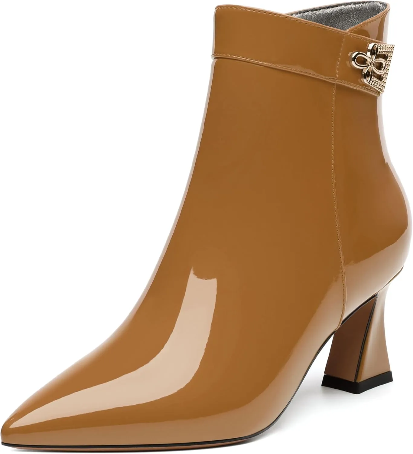 Women's ankle boots, mid heeled pointed fashion sexy boots, 2.5-inch slim high heels