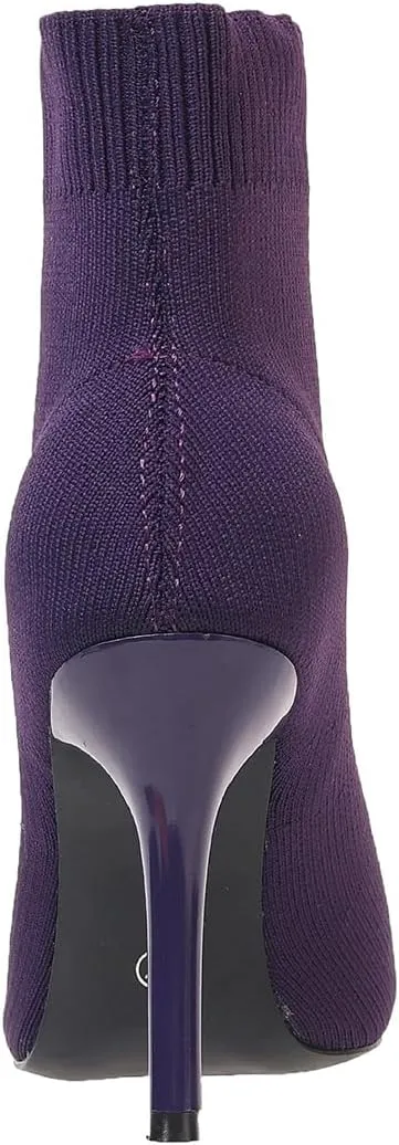 Women's Ankle Boots Stretch Elastic Knit Pointed Toe Stiletto Heel Breathable Fashion Sock Booties