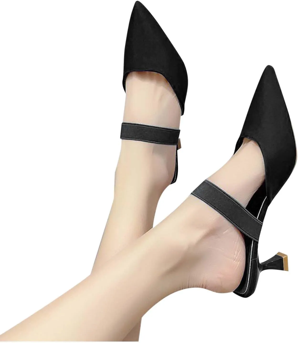Women's High Heel Sandals, Closed Pumps Pointed Toe Strappy Slip-on Stiletto Slippers Party Prom Casual Dress Mules