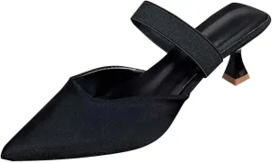 Women's High Heel Sandals, Closed Pumps Pointed Toe Strappy Slip-on Stiletto Slippers Party Prom Casual Dress Mules