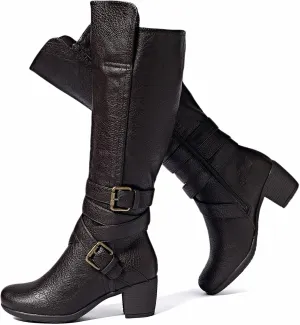 Women's Knee High Boots with Chunky Heel, Pointed Toe, Comfortable and Fashionable for Fall and Winter Wear for Women.