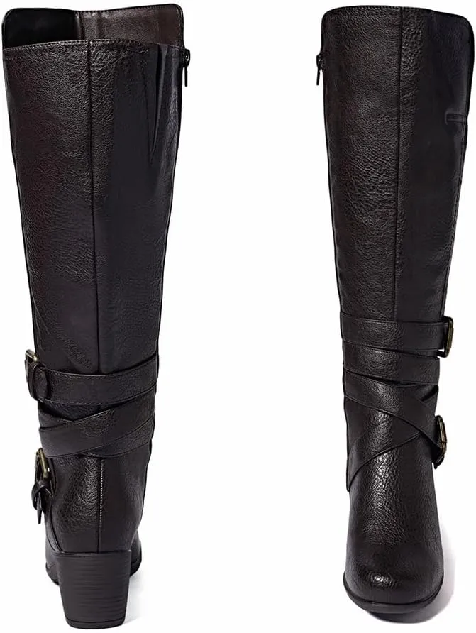 Women's Knee High Boots with Chunky Heel, Pointed Toe, Comfortable and Fashionable for Fall and Winter Wear for Women.