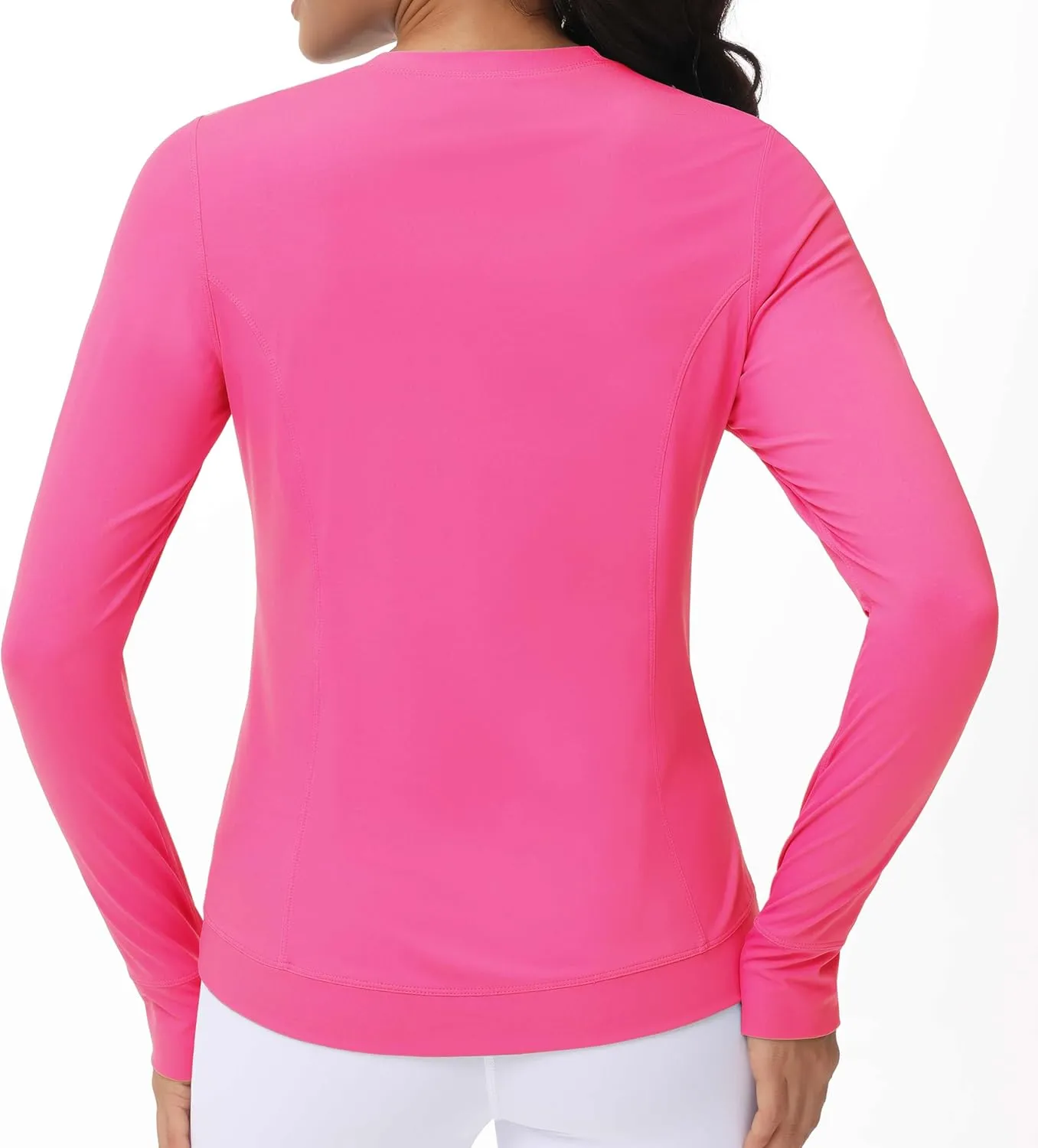 Women's Long Sleeve Compression Shirts Workout Tops Cross Hem Athletic Running Yoga T-Shirts with Thumb Hole