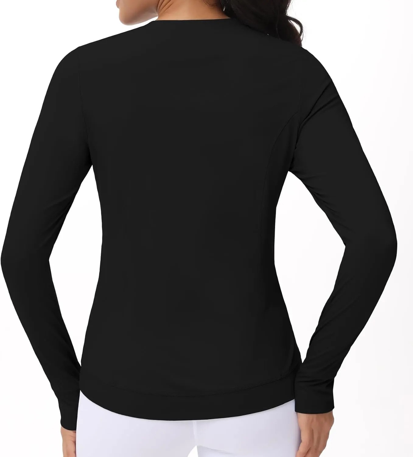 Women's Long Sleeve Compression Shirts Workout Tops Cross Hem Athletic Running Yoga T-Shirts with Thumb Hole