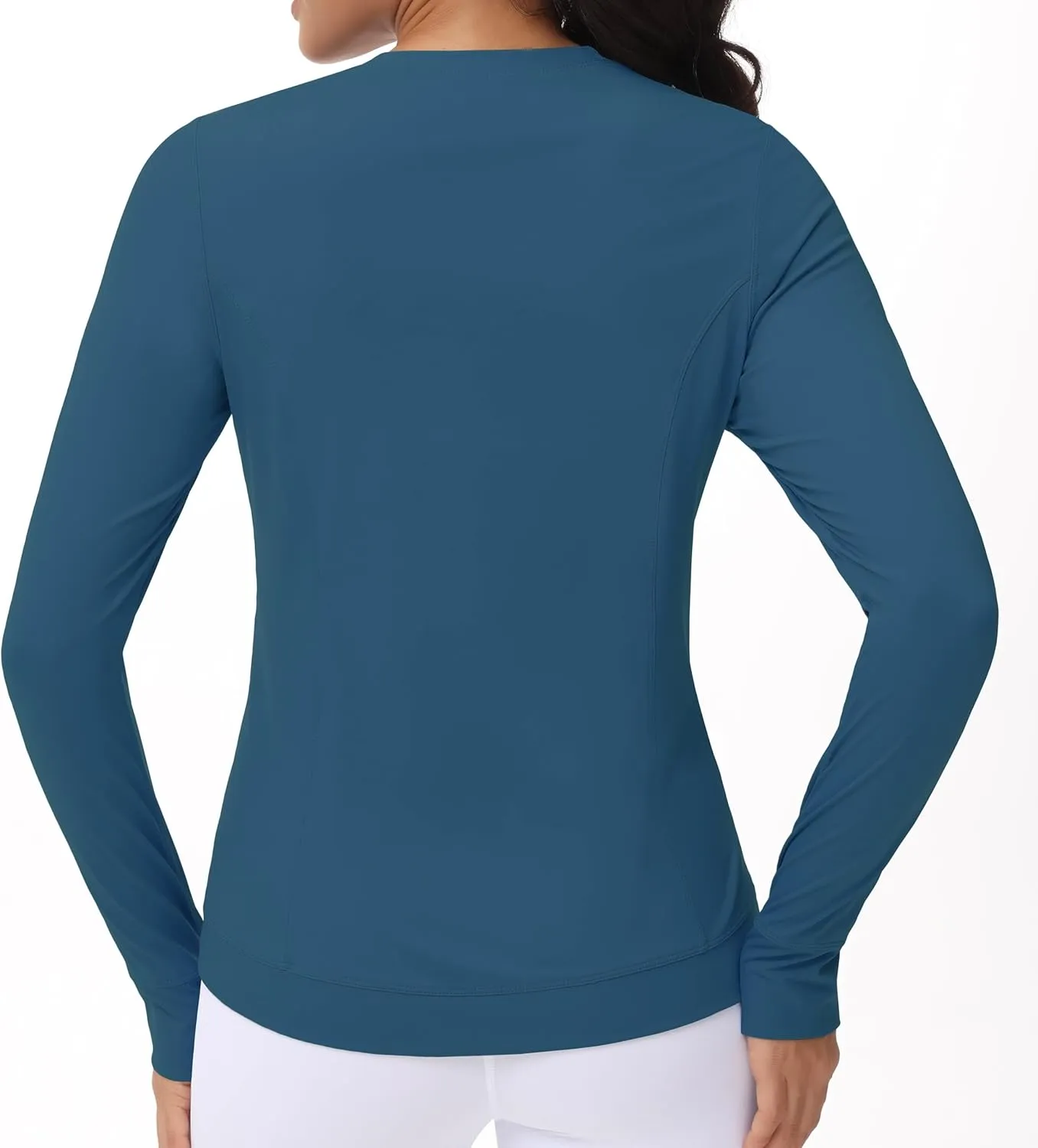 Women's Long Sleeve Compression Shirts Workout Tops Cross Hem Athletic Running Yoga T-Shirts with Thumb Hole