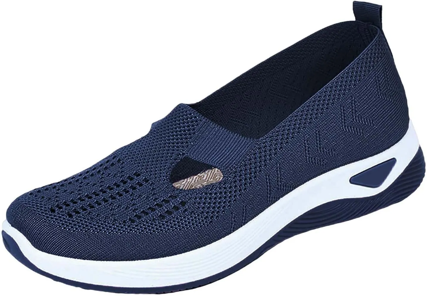 Women's Woven Orthopedic Breathable Soft Sole Tennis Shoes Men Mesh Casual Slip On Shoes Wedge Sneakers Black Tennis Shoe Loafers Casual Slip On