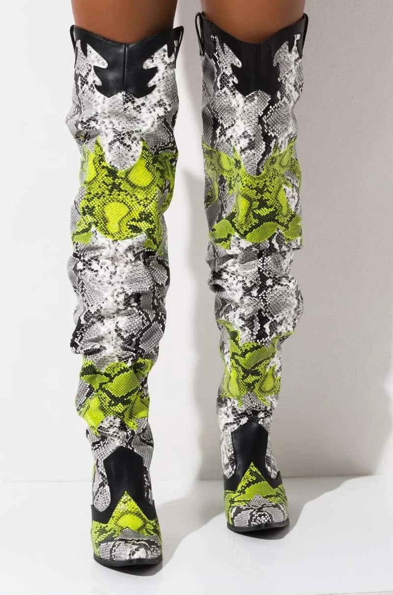 YOKI Cowgirl Boots Women, Over the Knee Western Cowboy Boots for Women with Chunky Block Heels