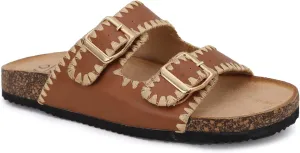 YOKI GIAN-218 Women's Woven Stitch Double Buckle Slide Sandal, Comfortable Summer Sandals for Women